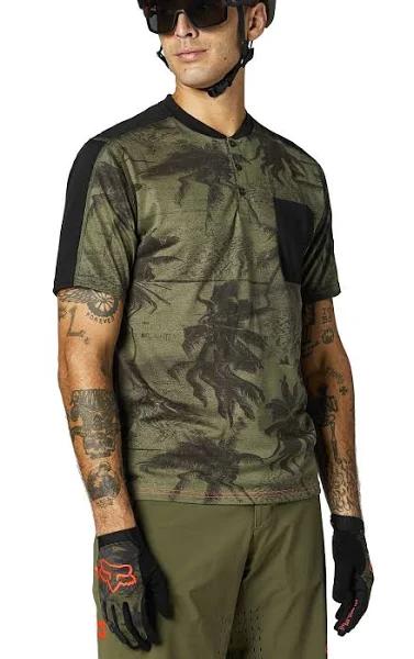 Fox Ranger DriRelease SS Henley MTB Jersey Olive Green 2021