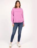 Foxwood - Womens Jumpers - Washed Simplified Crew Fuschia