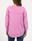 Foxwood - Womens Jumpers - Washed Simplified Crew Fuschia