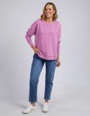 Foxwood - Womens Jumpers - Washed Simplified Crew Fuschia