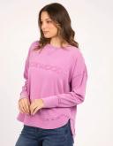 Foxwood - Womens Jumpers - Washed Simplified Crew Fuschia
