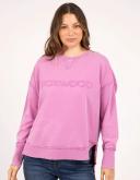 Foxwood - Womens Jumpers - Washed Simplified Crew Fuschia