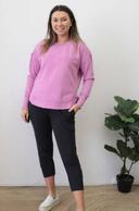 Foxwood - Womens Jumpers - Washed Simplified Crew Fuschia