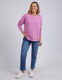Foxwood - Womens Jumpers - Washed Simplified Crew Fuschia