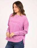 Foxwood - Womens Jumpers - Washed Simplified Crew Fuschia