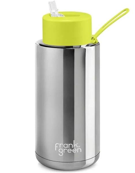 Frank Green Chrome Ceramic Drink Bottle 1L - Silver- Swimwear Galore
