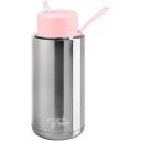 Frank Green Reusable Bottle - Ceramic 475ml Brushed Steel Push Button
