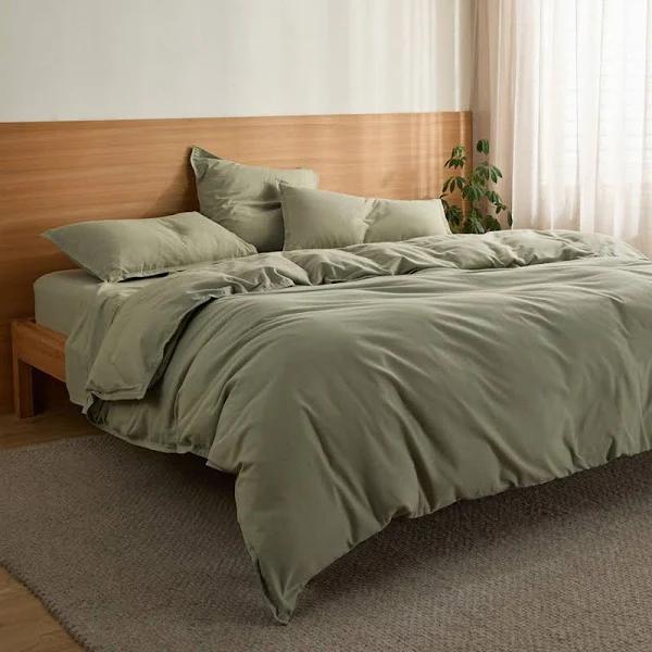Frankie Flannelette | Sage Quilt Cover | Double | Sheet Society