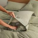 Frankie Flannelette | Sage Quilt Cover | Super King | Sheet Society