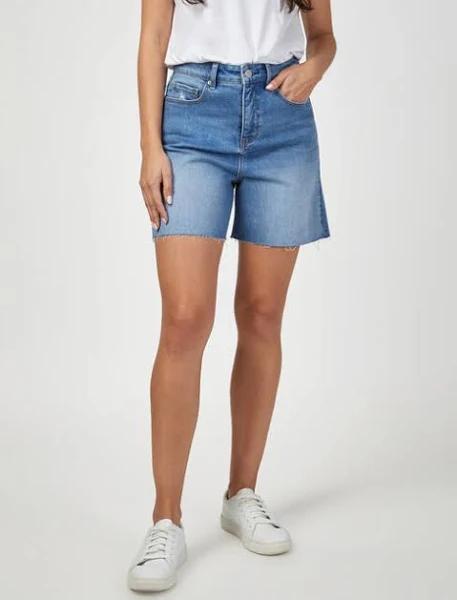 Frankie High Waisted Short - Mid Indigo - 8