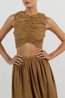 Frankie Midi Skirt in Gold Size 4 by DISSH