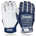 Franklin Sports Adult MLB CFX Pro Batting Gloves, Pearl/Navy, Small