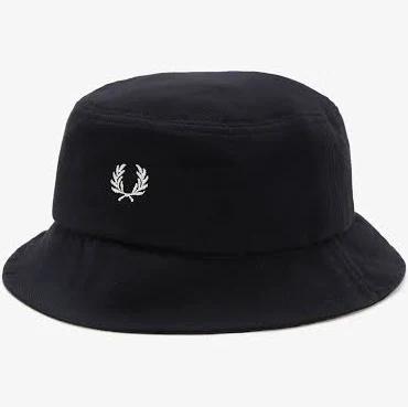 Fred Perry Black Pique Bucket Hat