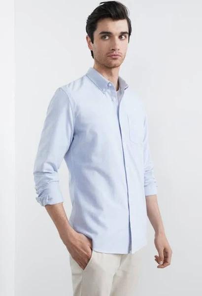 French Connection Oxford Slim Fit Shirt Blue L
