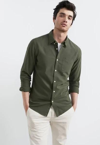 French Connection Oxford Slim Fit Shirt Green XS