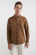 French Connection Oxford Slim Fit Shirt in Brown Chocolate M