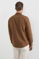 French Connection Oxford Slim Fit Shirt in Brown Chocolate M
