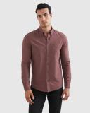 French Connection Oxford Slim Fit Shirt in Burgundy XS