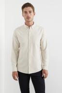 French Connection Oxford Slim Fit Shirt in Cream M