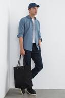 French Connection Oxford Slim Fit Shirt in Dusty Blue XXL