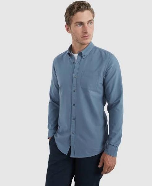 French Connection Oxford Slim Fit Shirt in Dusty Blue XXL
