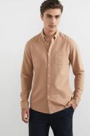 French Connection Oxford Slim Fit Shirt in Tan S