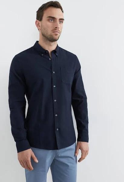 French Connection Oxford Slim Fit Shirt Navy XL