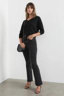 French Connection Soft V Neck Long Sleeve T Shirt Black XXS