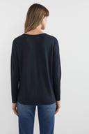 French Connection Soft V Neck Long Sleeve T Shirt Navy M