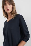 French Connection Soft V Neck Long Sleeve T Shirt Navy M