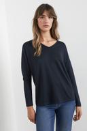 French Connection Soft V Neck Long Sleeve T Shirt Navy M