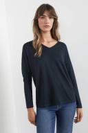 French Connection Soft V Neck Long Sleeve T Shirt Navy S