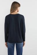 French Connection Soft V Neck Long Sleeve T Shirt Navy XS