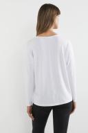 French Connection Soft V Neck Long Sleeve T Shirt White L