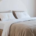 French Flax Linen Double Sided Quilt Cover in White/Natural by I Love Linen - King