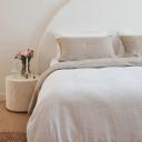 French Flax Linen Double Sided Quilt Cover in White/Natural by I Love Linen - King