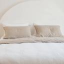 French Flax Linen Double Sided Quilt Cover in White/Natural by I Love Linen - King