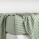 French Flax Linen Fitted Sheet in Ivy Gingham by I Love Linen - Queen x 30cm