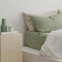 French Flax Linen Fitted Sheet in Ivy Gingham by I Love Linen - Queen x 30cm