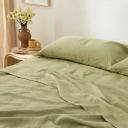 French Flax Linen Fitted Sheet in Matcha by I Love Linen - Double x One Size
