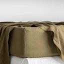 French Flax Linen Fitted Sheet in Olive by I Love Linen - King x 40cm