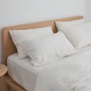French Flax Linen Fitted Sheet in Olive Stripe by I Love Linen - King x 40cm