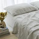 French Flax Linen Fitted Sheet in Pinstripe by I Love Linen - King x 30cm