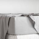 French Flax Linen Fitted Sheet in Soft Grey by I Love Linen - Double x One Size