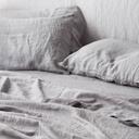 French Flax Linen Fitted Sheet in Soft Grey by I Love Linen - Double x One Size