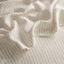 French Flax Linen Flat Sheet in Cocoa Stripe by I Love Linen - King Single