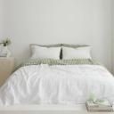 French Flax Linen Flat Sheet in Ivy Gingham by I Love Linen - King