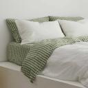 French Flax Linen Flat Sheet in Ivy Gingham by I Love Linen - King