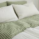 French Flax Linen Flat Sheet in Ivy Gingham by I Love Linen - King