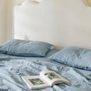 French Flax Linen Flat Sheet in Marine Blue by I Love Linen - Single